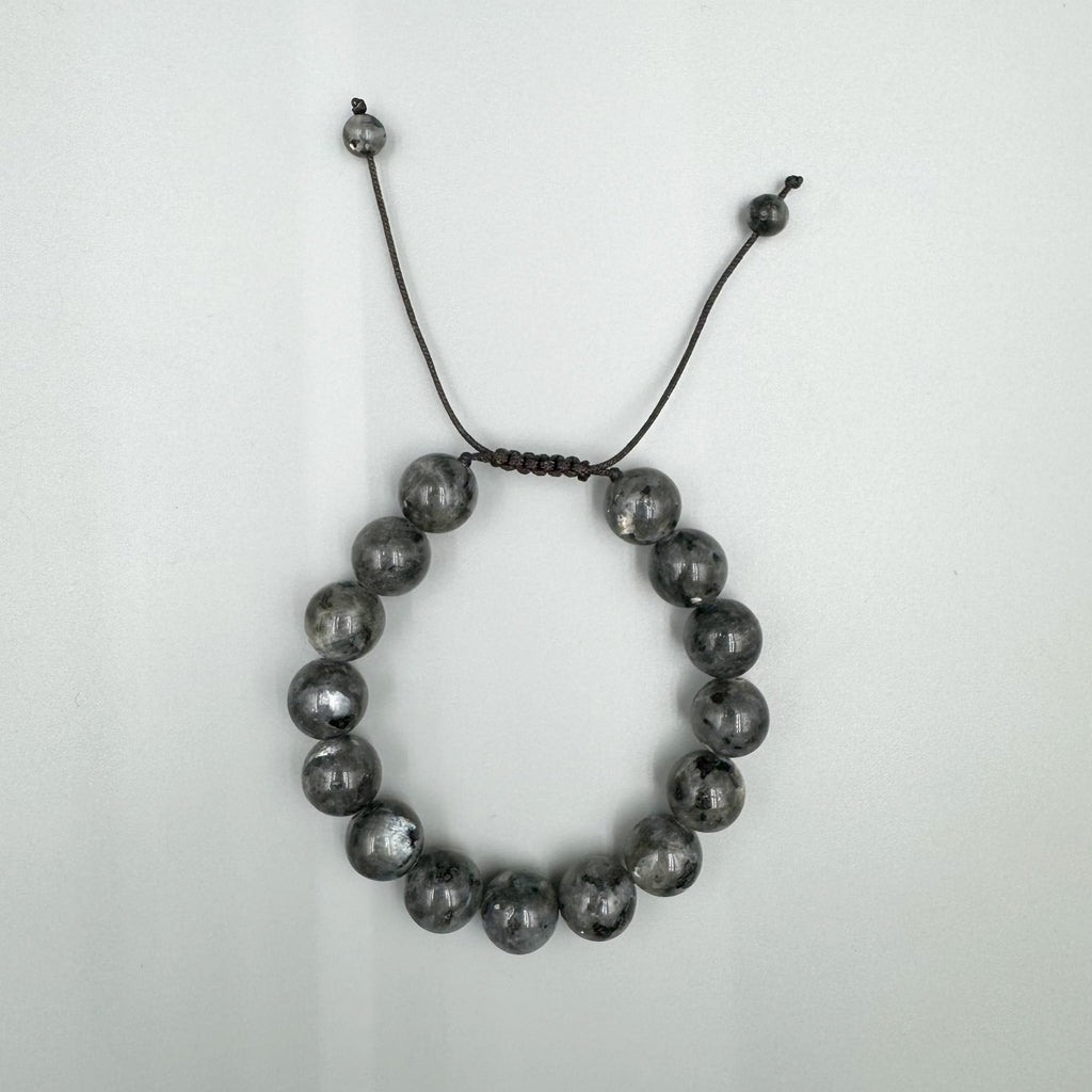 Black Labradorite Stone Braided Bracelet B4120-12MM