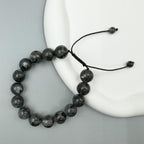 Black Labradorite Stone Braided Bracelet B4120-12MM