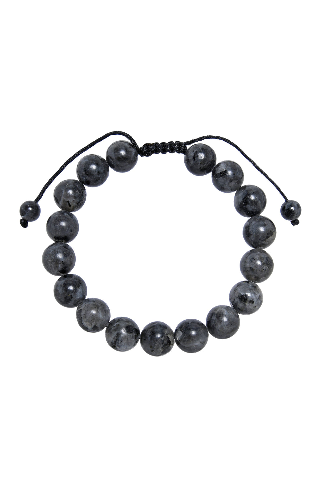 Black Labradorite Stone Braided Bracelet B4120-12MM