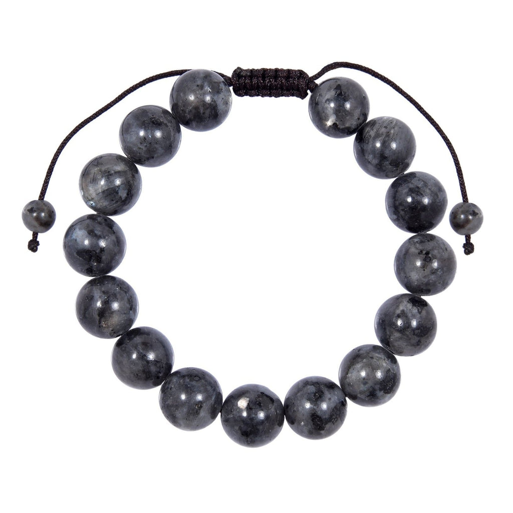 Black Labradorite Stone Braided Bracelet B4120-12MM
