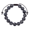 Black Labradorite Stone Braided Bracelet B4120-12MM