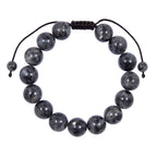 Black Labradorite Stone Braided Bracelet B4120-12MM