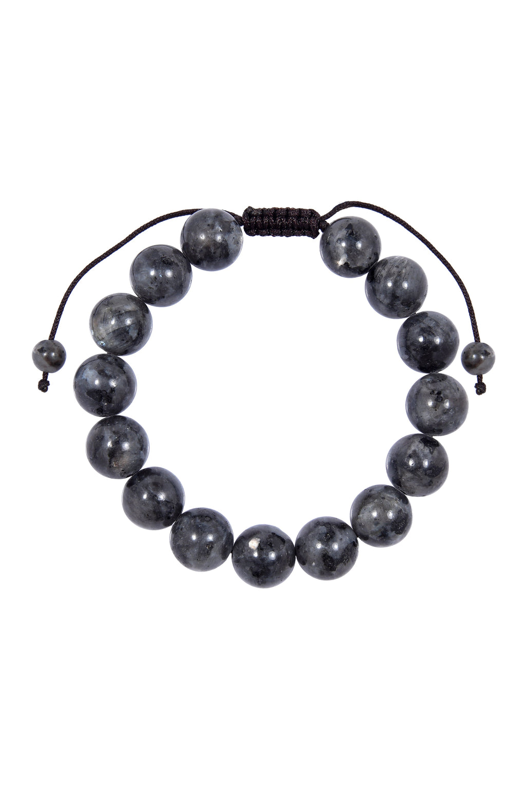 Black Labradorite Stone Braided Bracelet B4120-12MM