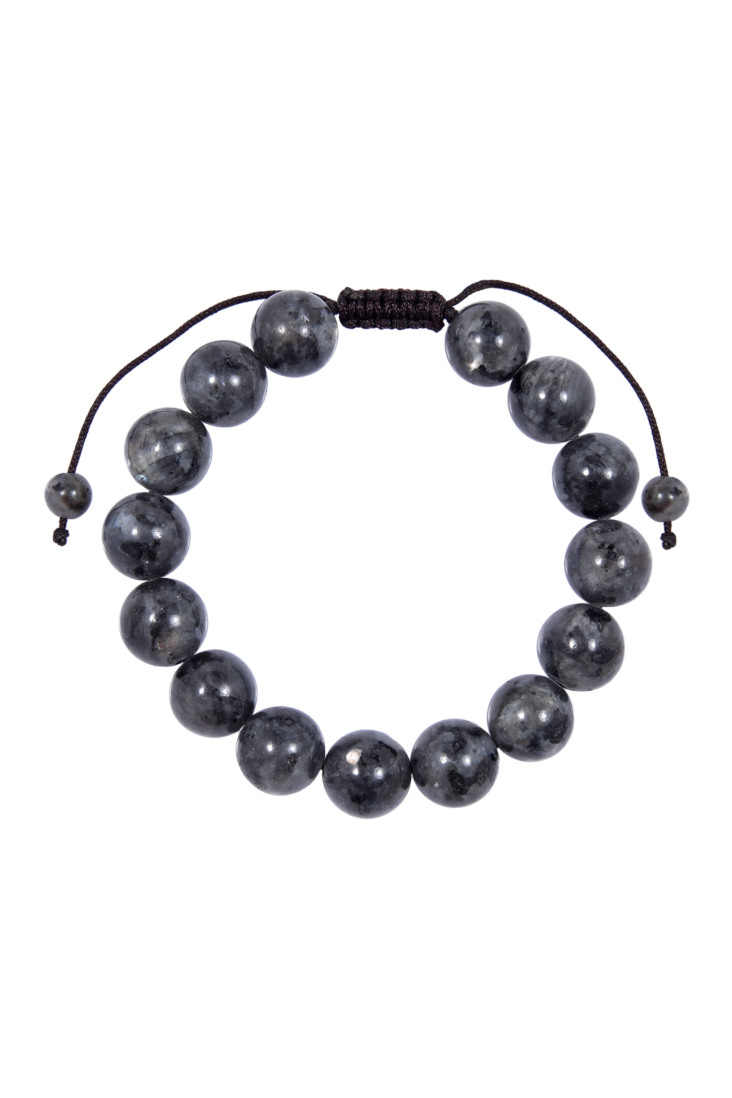Black Labradorite Stone Braided Bracelet B4120-12MM