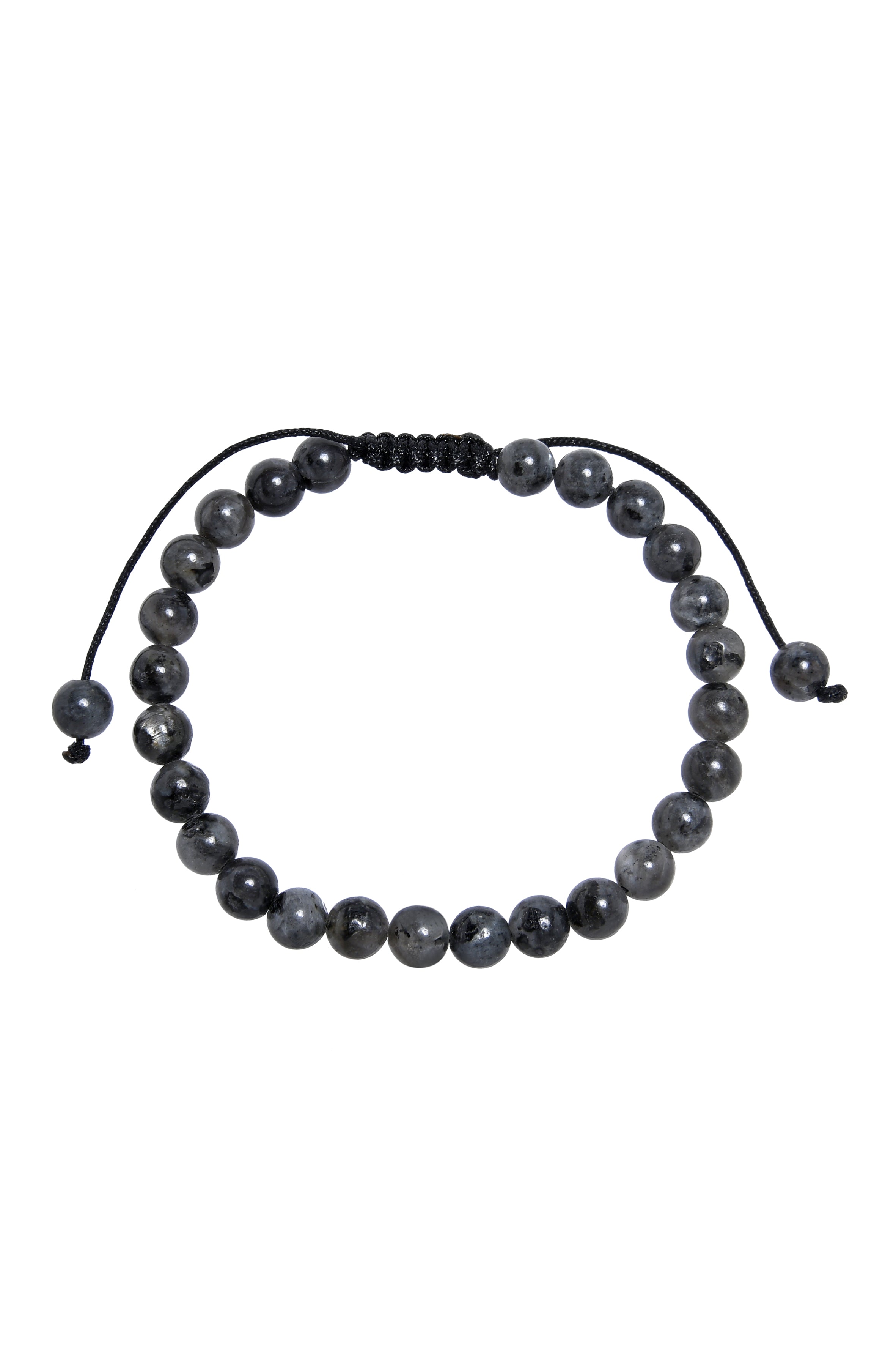 Black Labradorite Stone Braided Bracelet B4120-12MM