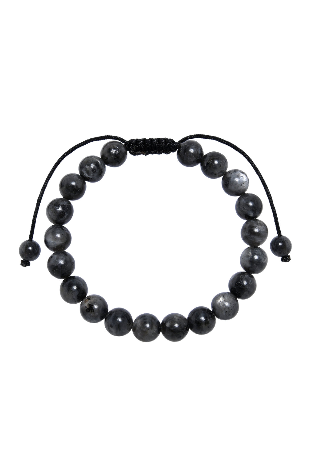 Black Labradorite Stone Braided Bracelet B4120-12MM