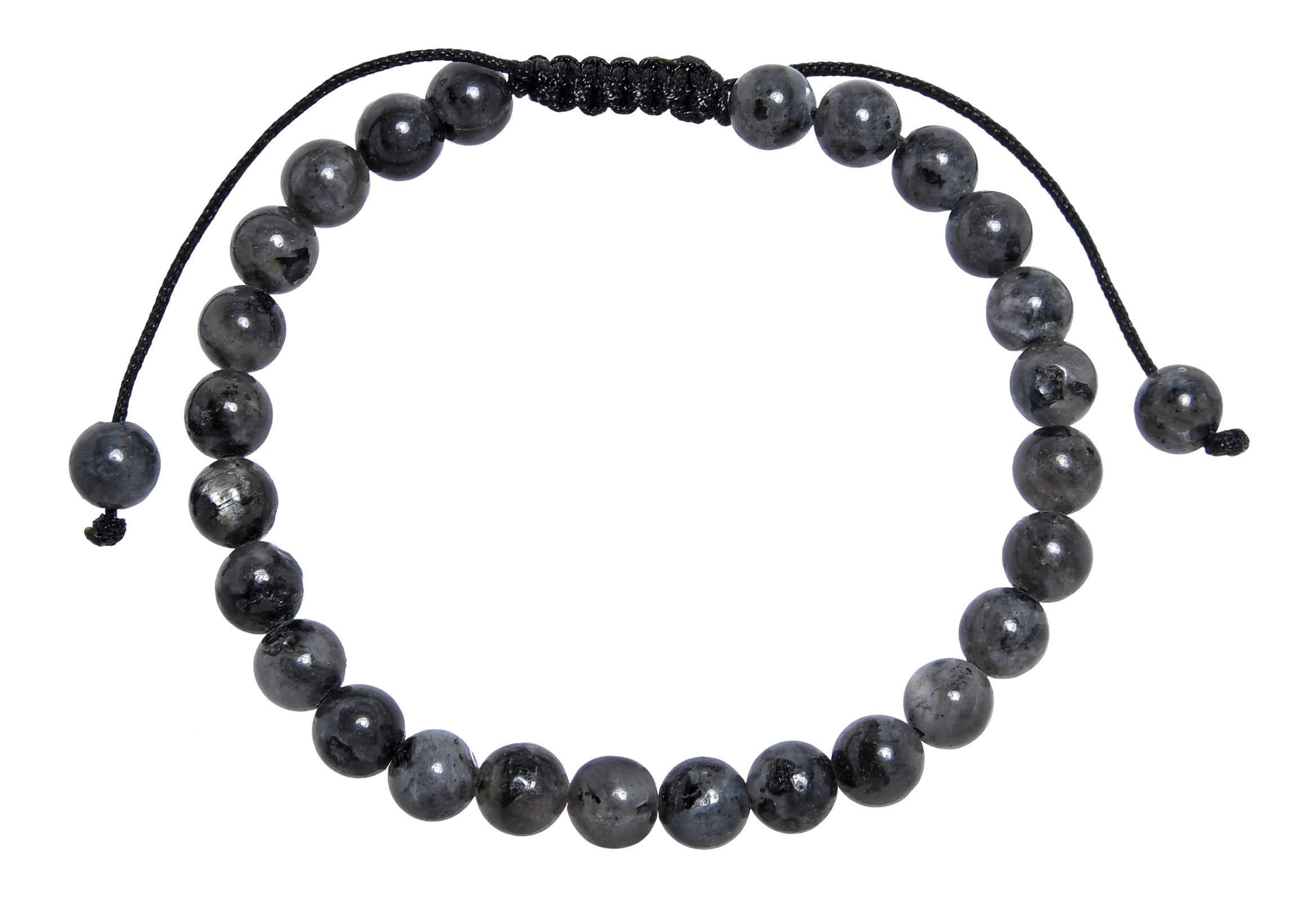 Black Labradorite Stone Braided Bracelet B4120-6MM