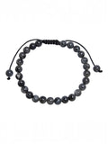 Black Labradorite Stone Braided Bracelet B4120-6MM