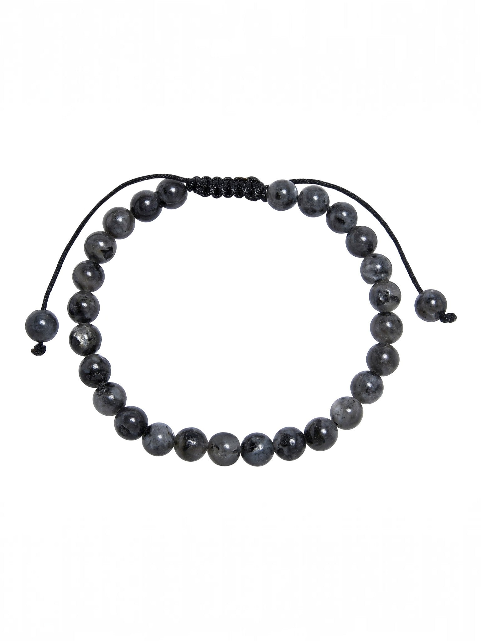 Black Labradorite Stone Braided Bracelet B4120-6MM