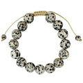 Dalmatian Jasper Braided Shamballa Bracelet B4121-12MM