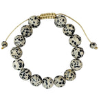 Dalmatian Jasper Braided Shamballa Bracelet B4121-12MM
