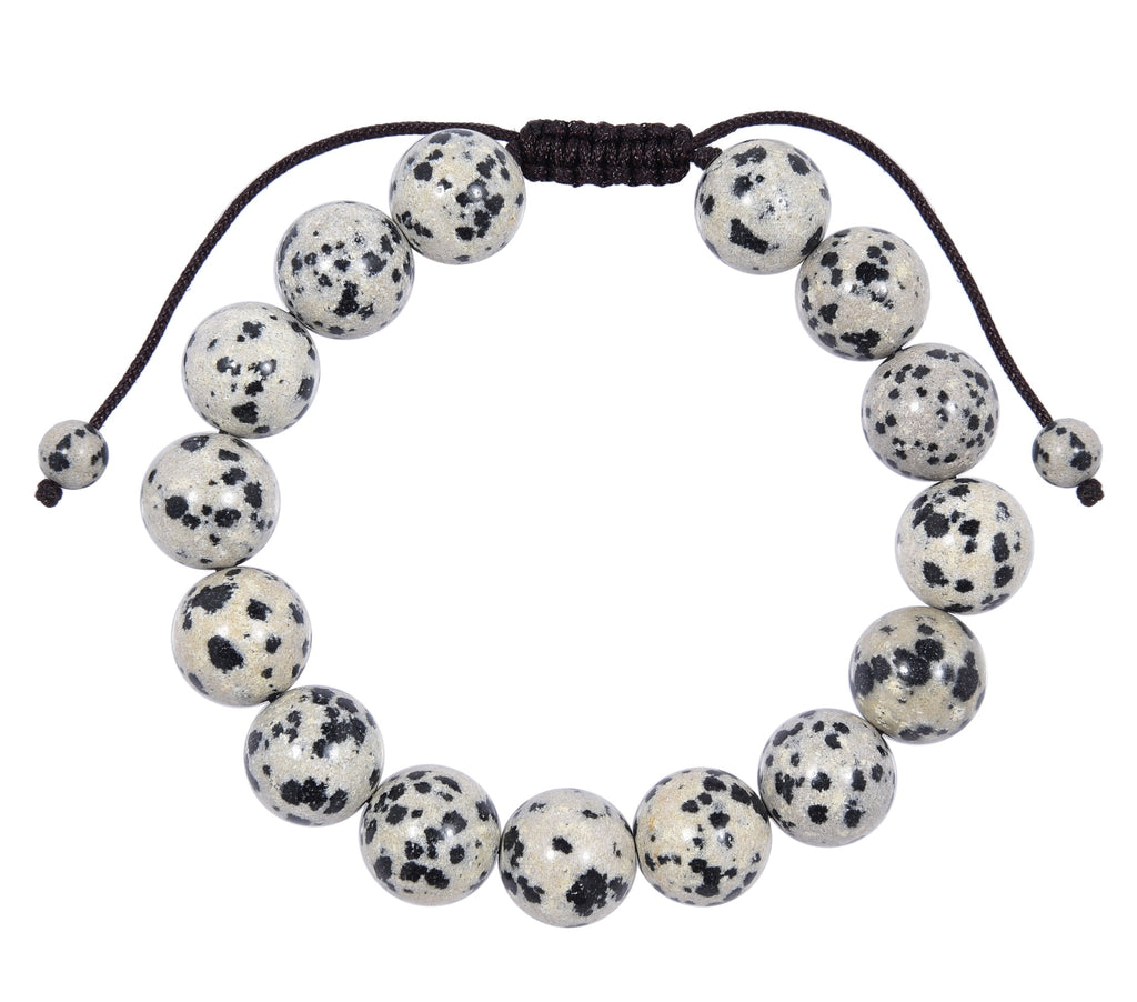 Dalmatian Jasper Braided Shamballa Bracelet B4121-12MM