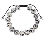 Dalmatian Jasper Braided Shamballa Bracelet B4121-12MM