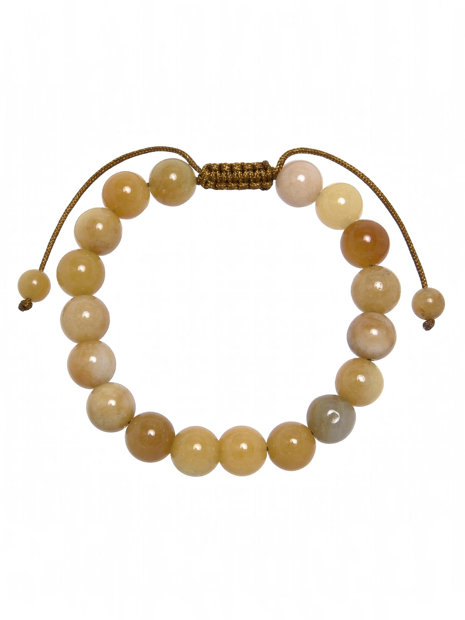 Golden Jade Stone Braided Bracelet B4122-10MM