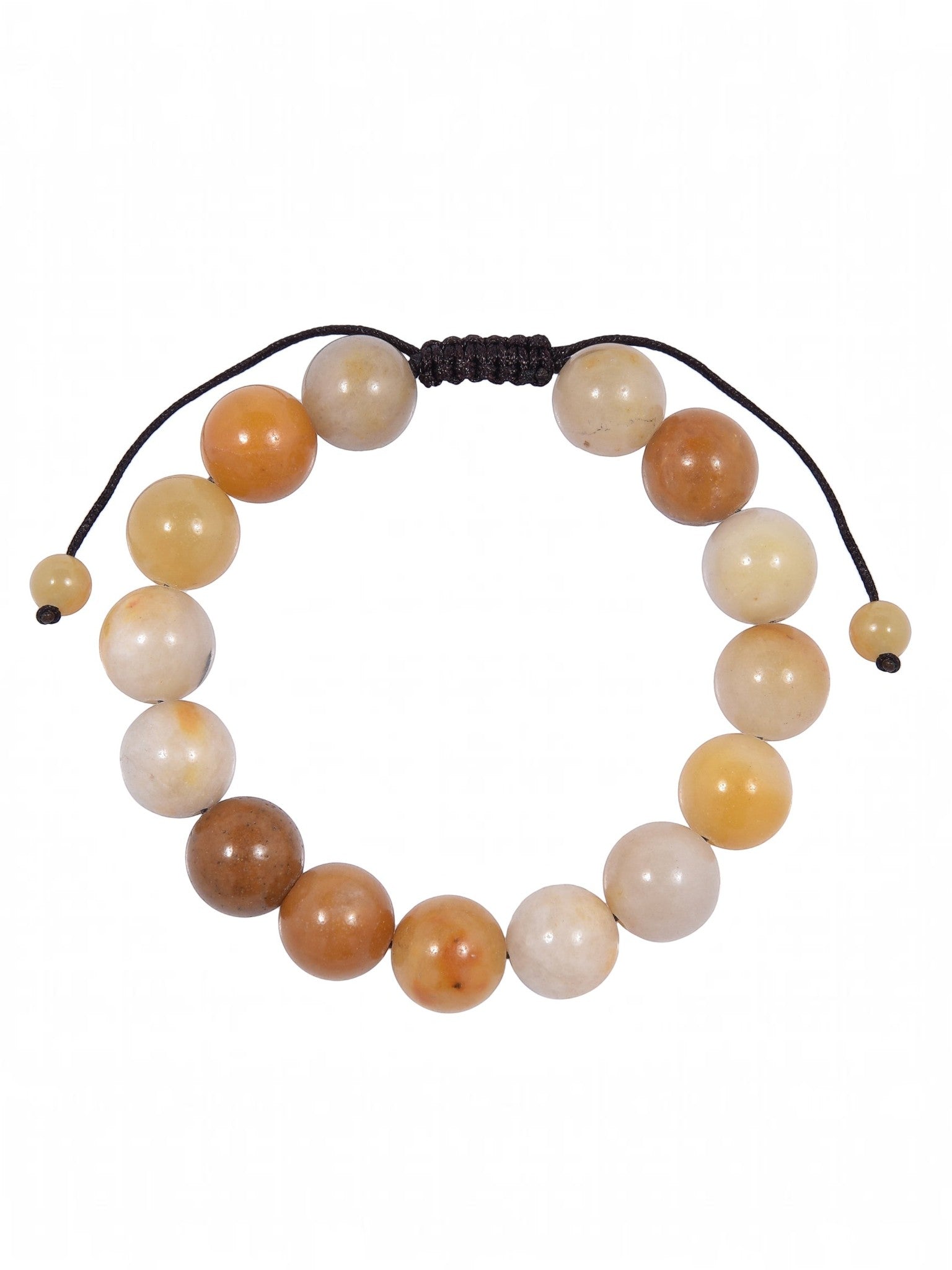Golden Jade Stone Braided Bracelet B4122-12MM