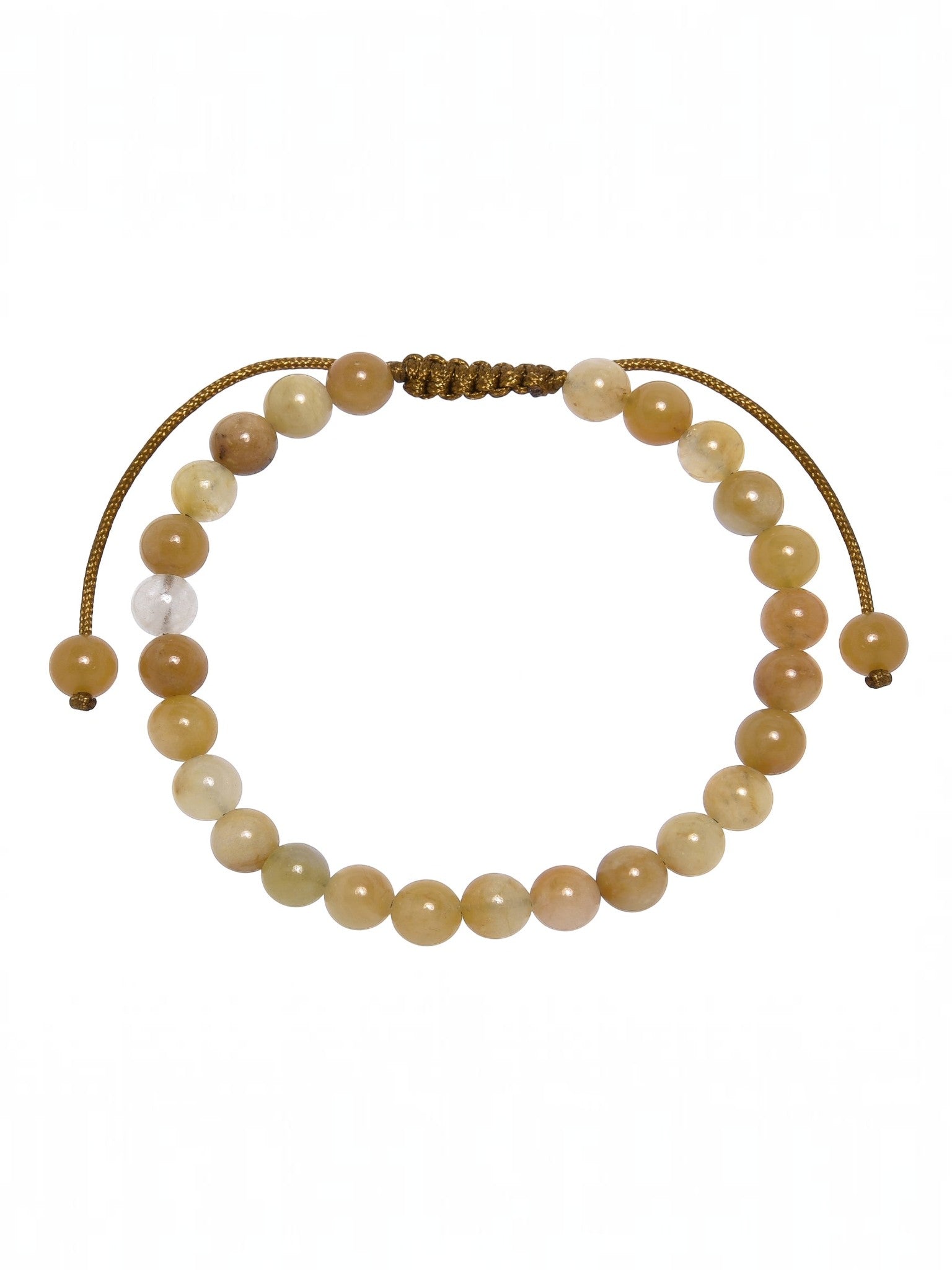 Golden Jade Stone Braided Bracelet B4122-6MM