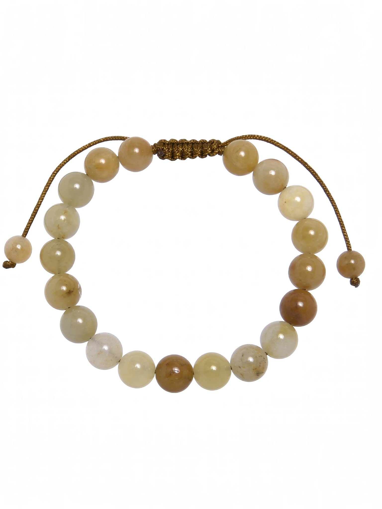 Golden Jade Stone Braided Bracelet B4122-8MM