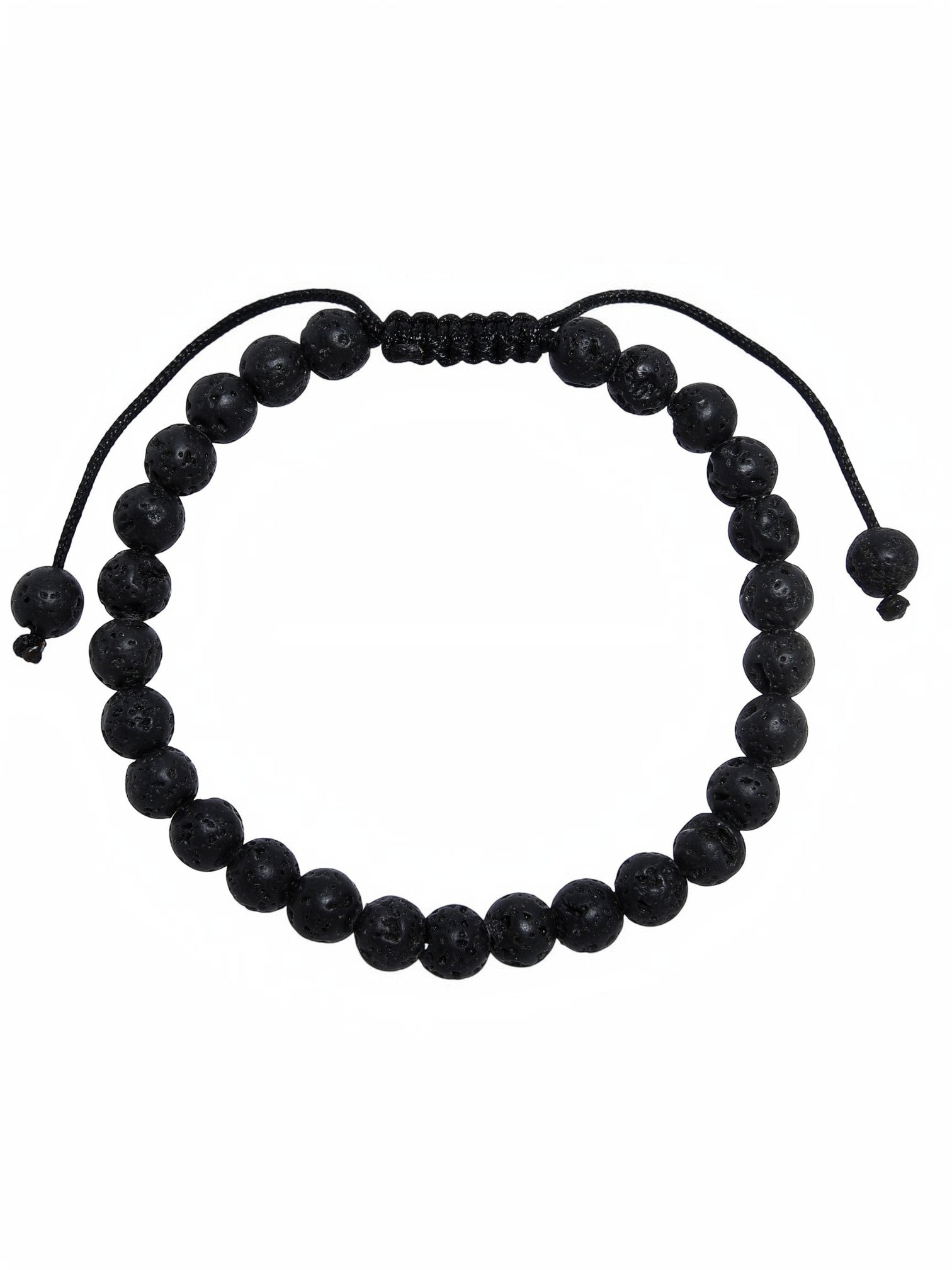 Lava Stone Braided Shamballa Bracelet B4123-6MM