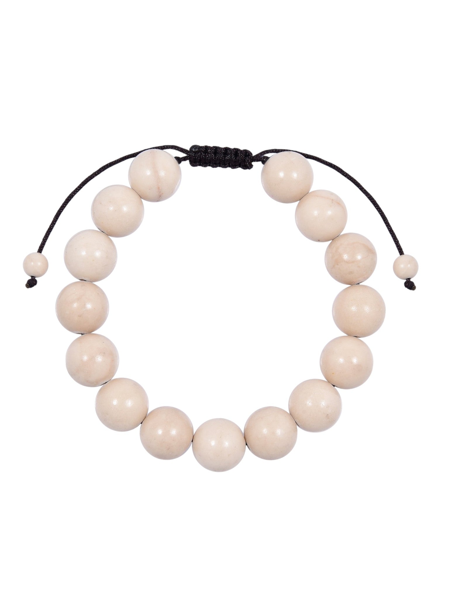 Fossil Stone Braided Shamballa Bracelet B4124-12MM