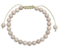 Fossil Stone Braided Shamballa Bracelet B4124-6MM