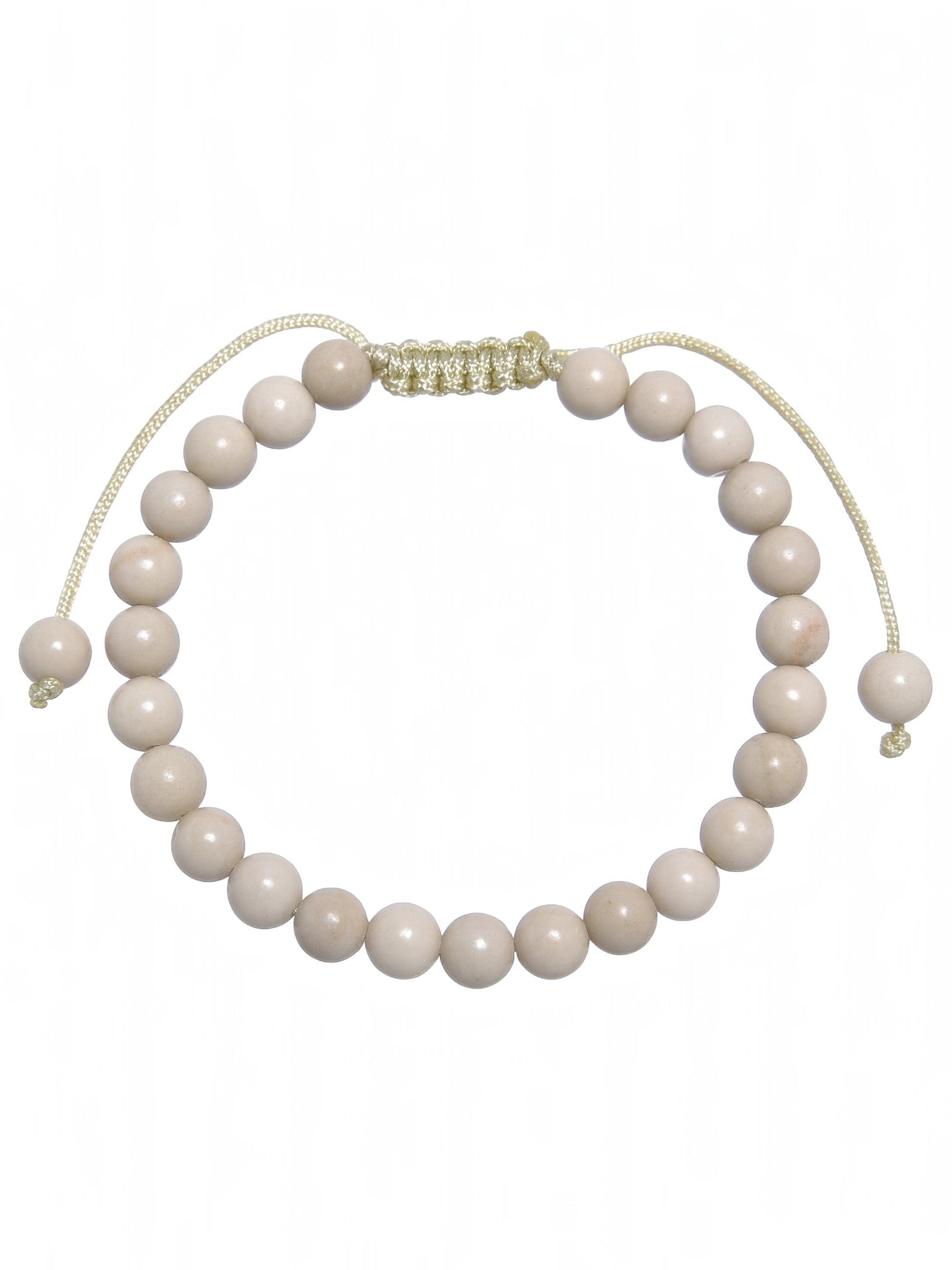 Fossil Stone Braided Shamballa Bracelet B4124-6MM