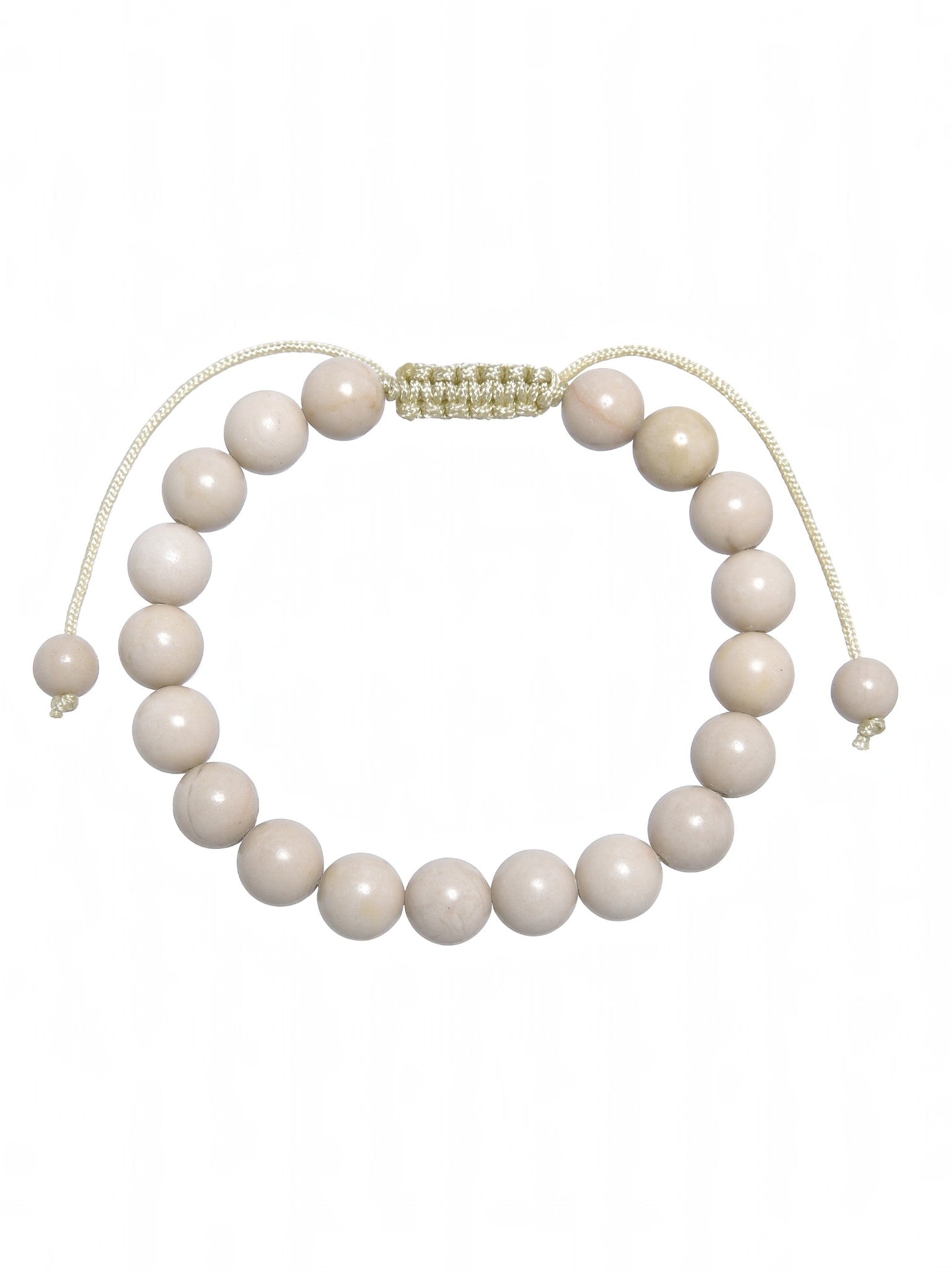 Fossil Stone Braided Shamballa Bracelet B4124-8MM