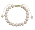 Fossil Stone Braided Shamballa Bracelet B4124-8MM