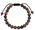 Red Leopard Skin-Matte Stone Braided Shamballa Bracelet B4125-8MM