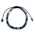 Bluespot Jasper Stone Braided Shamballa Bracelet B4128-6MM