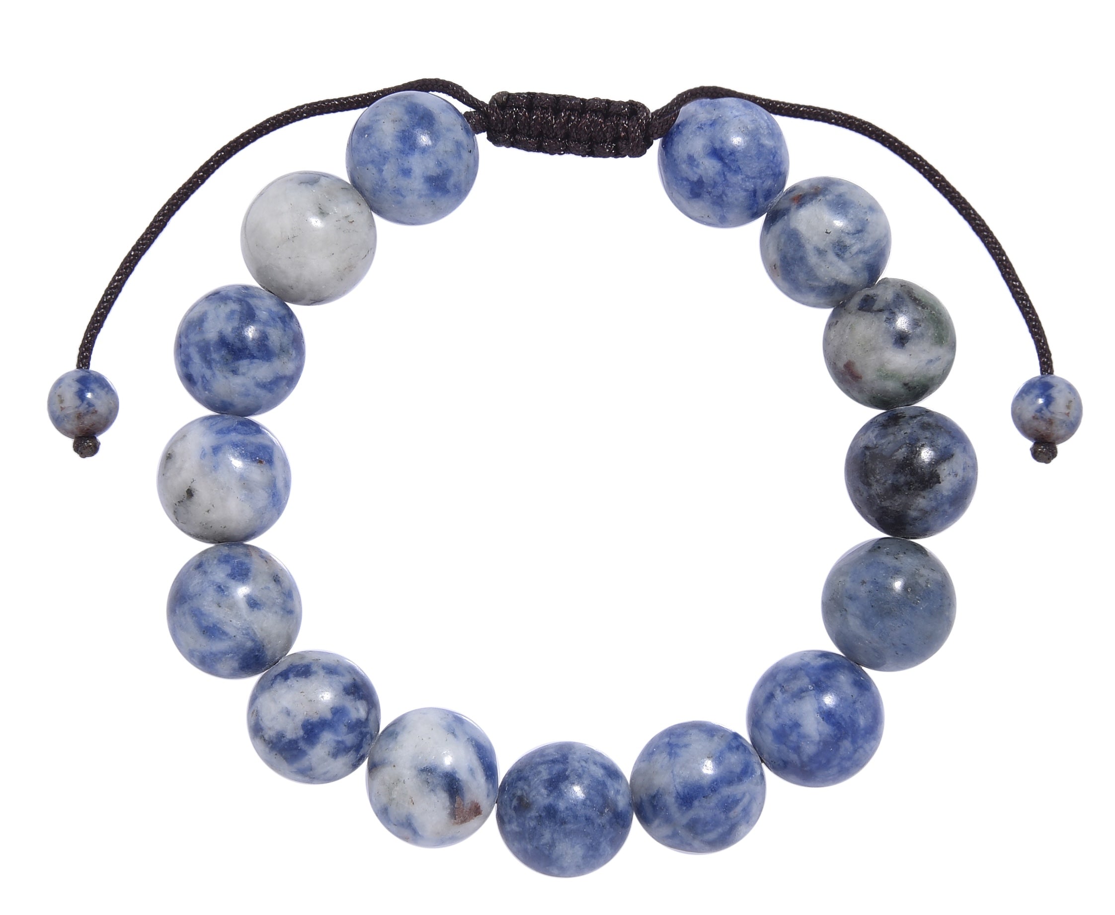 Bluespot Jasper Stone Braided Shamballa Bracelet B4128-12MM