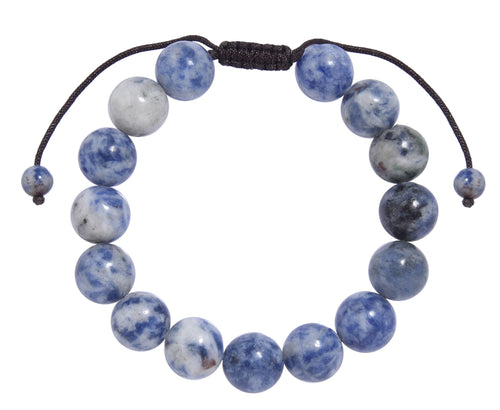 Bluespot Jasper Stone Braided Shamballa Bracelet B4128-12MM