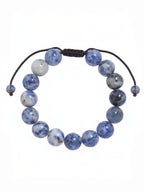 Bluespot Jasper Stone Braided Shamballa Bracelet B4128-12MM