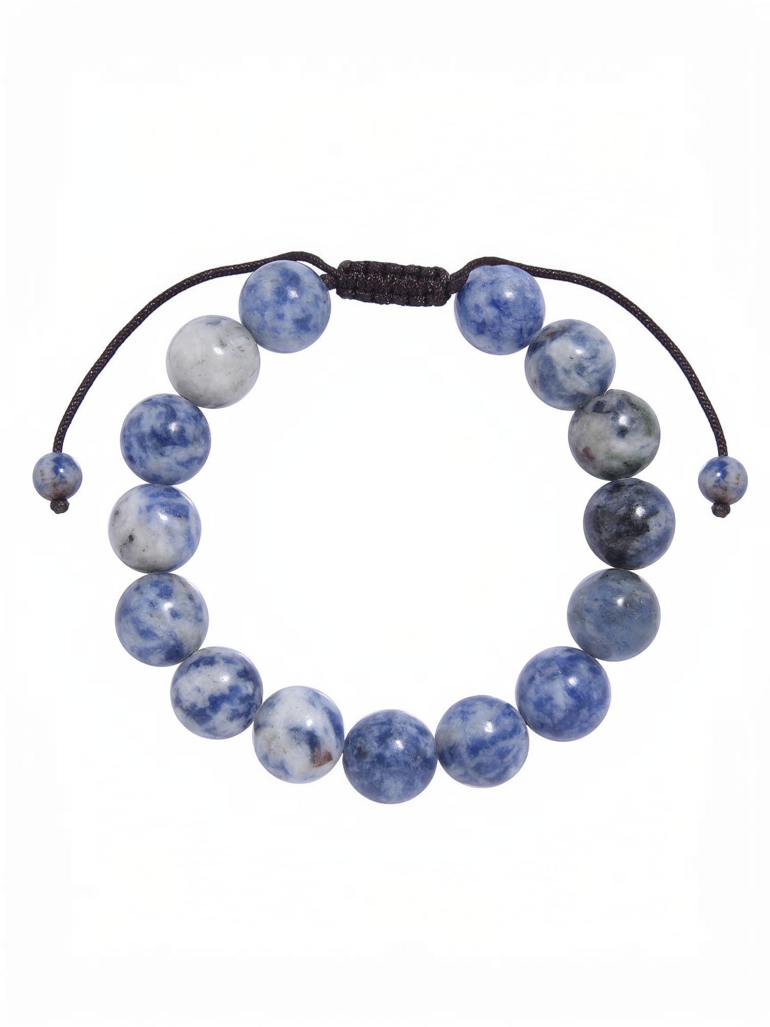 Bluespot Jasper Stone Braided Shamballa Bracelet B4128-12MM