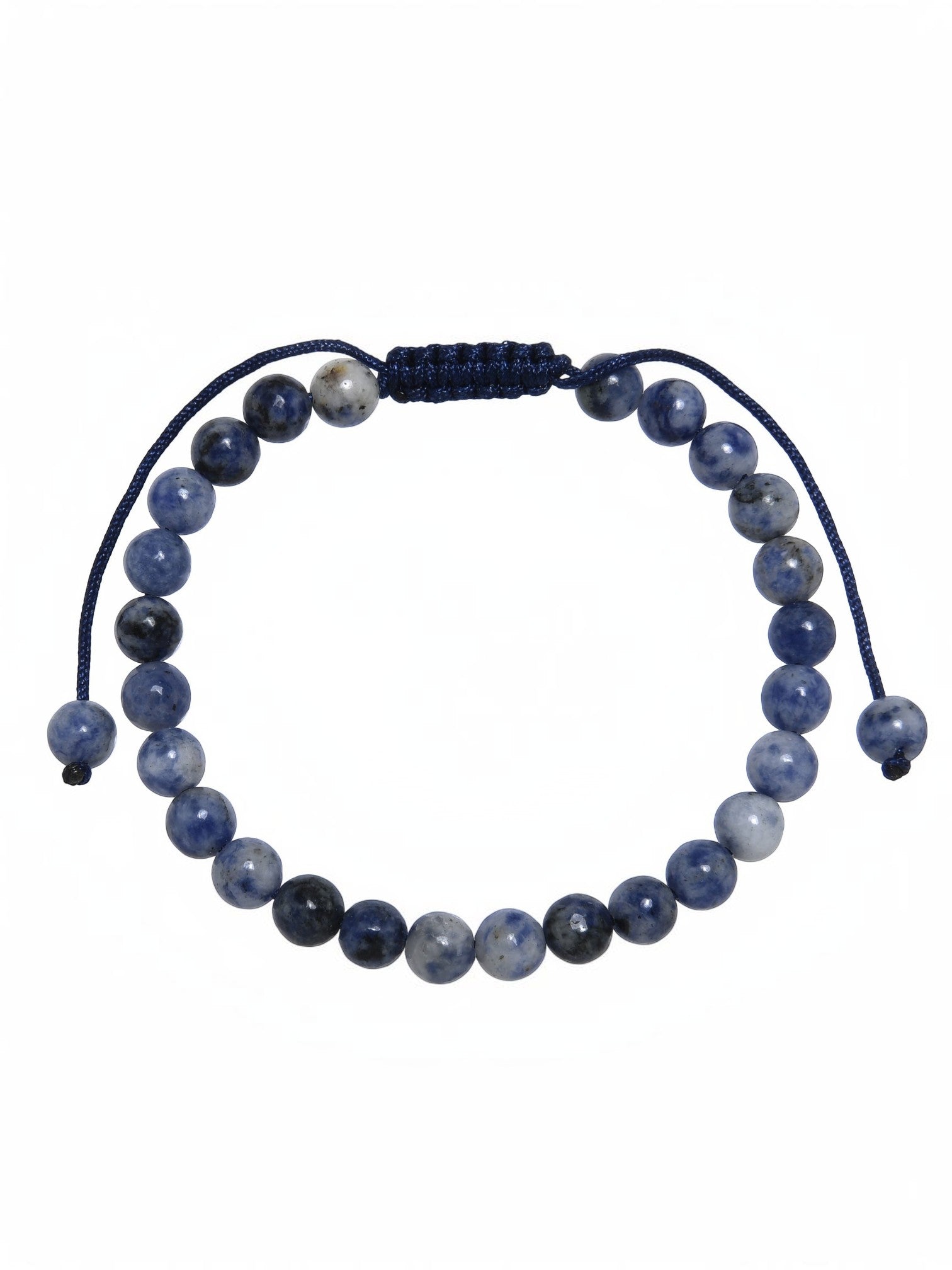 Bluespot Jasper Stone Braided Shamballa Bracelet B4128-6MM
