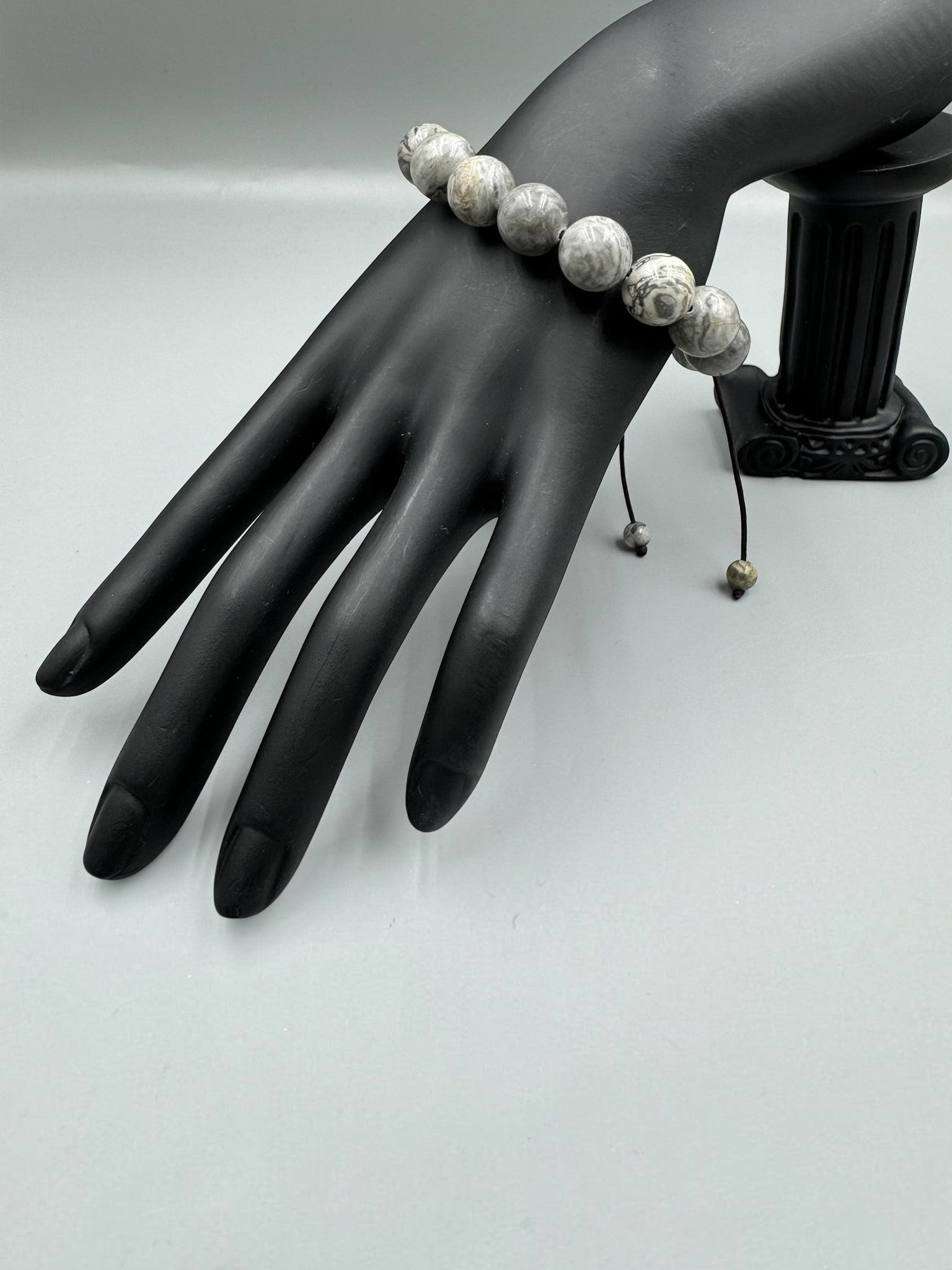 Atlas Jasper Stone Braided Bracelet B4129-12MM