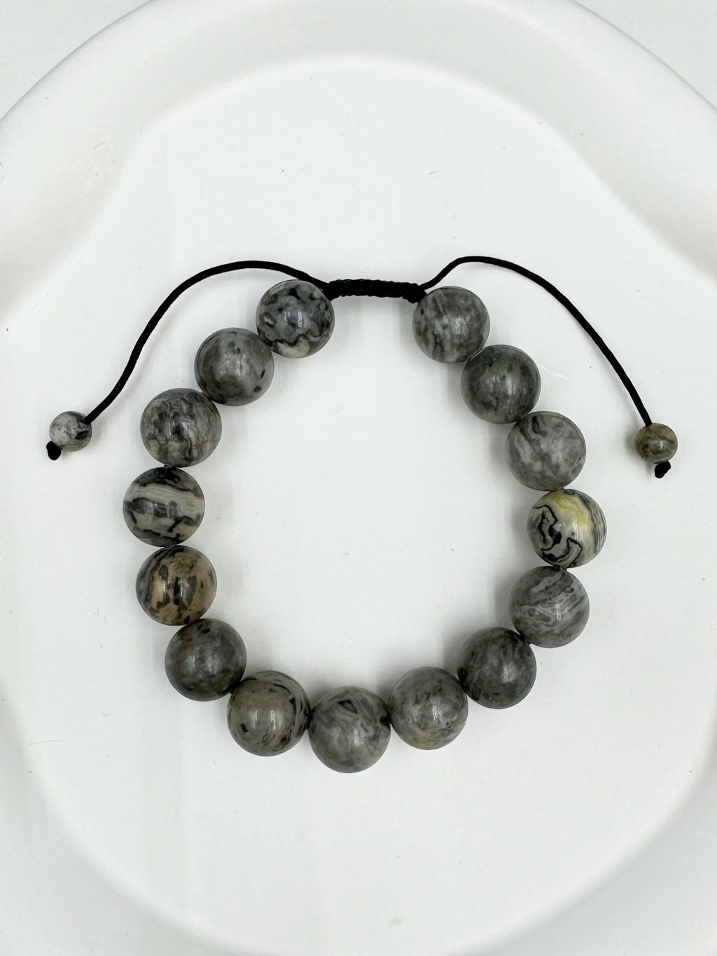 Atlas Jasper Stone Braided Bracelet B4129-12MM