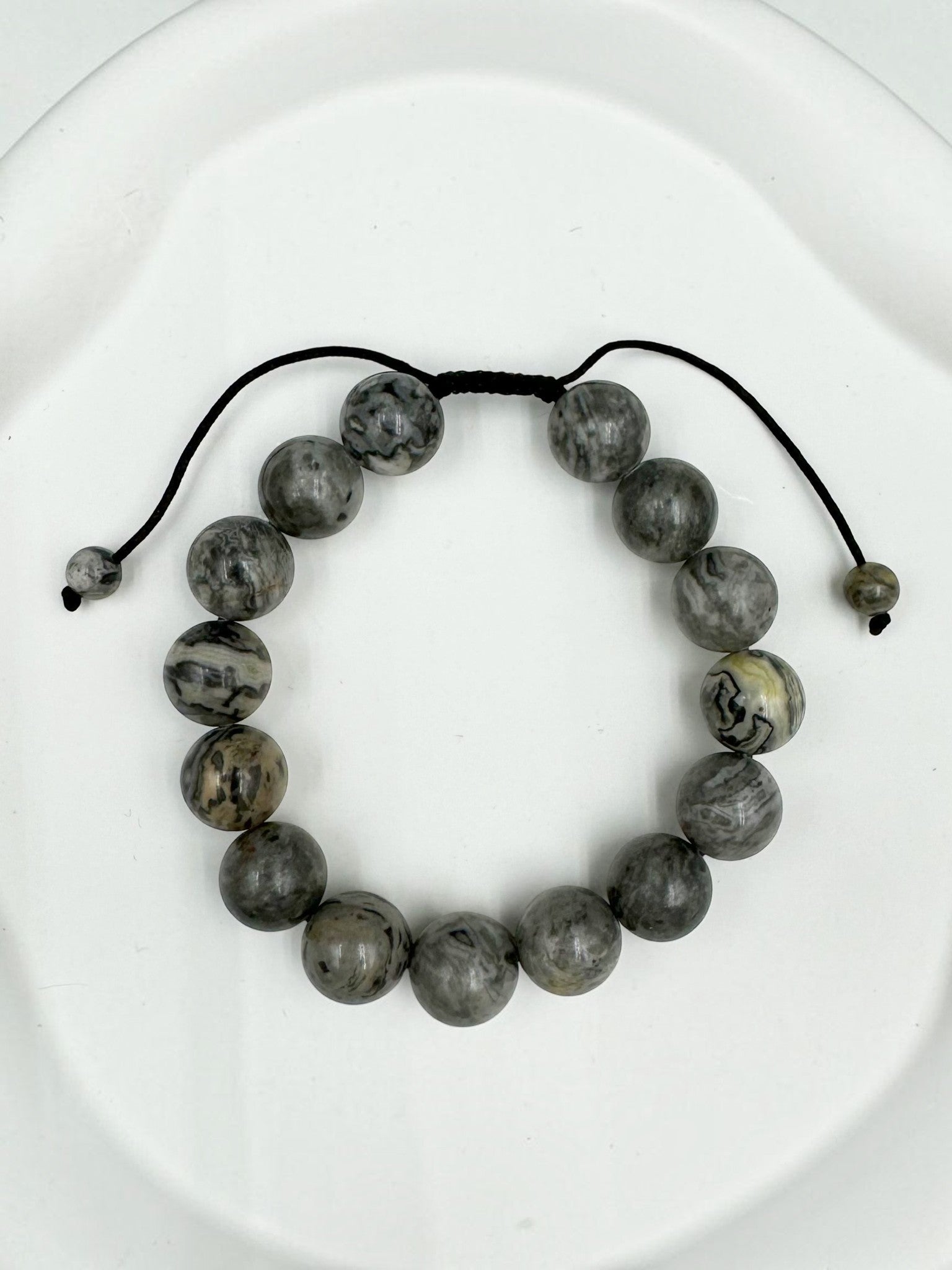 Atlas Jasper Stone Braided Bracelet B4129-12MM