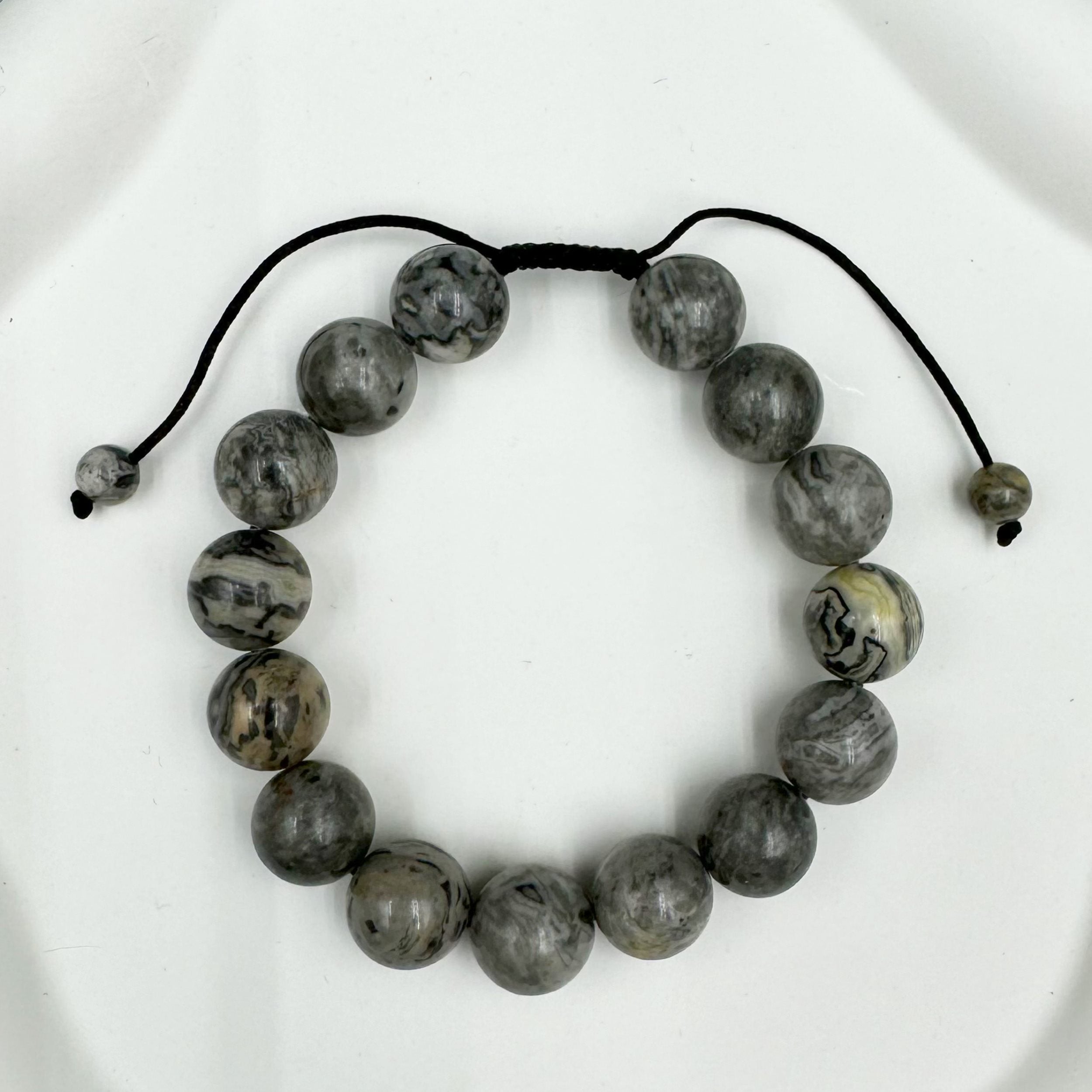 Atlas Jasper Stone Braided Bracelet B4129-12MM