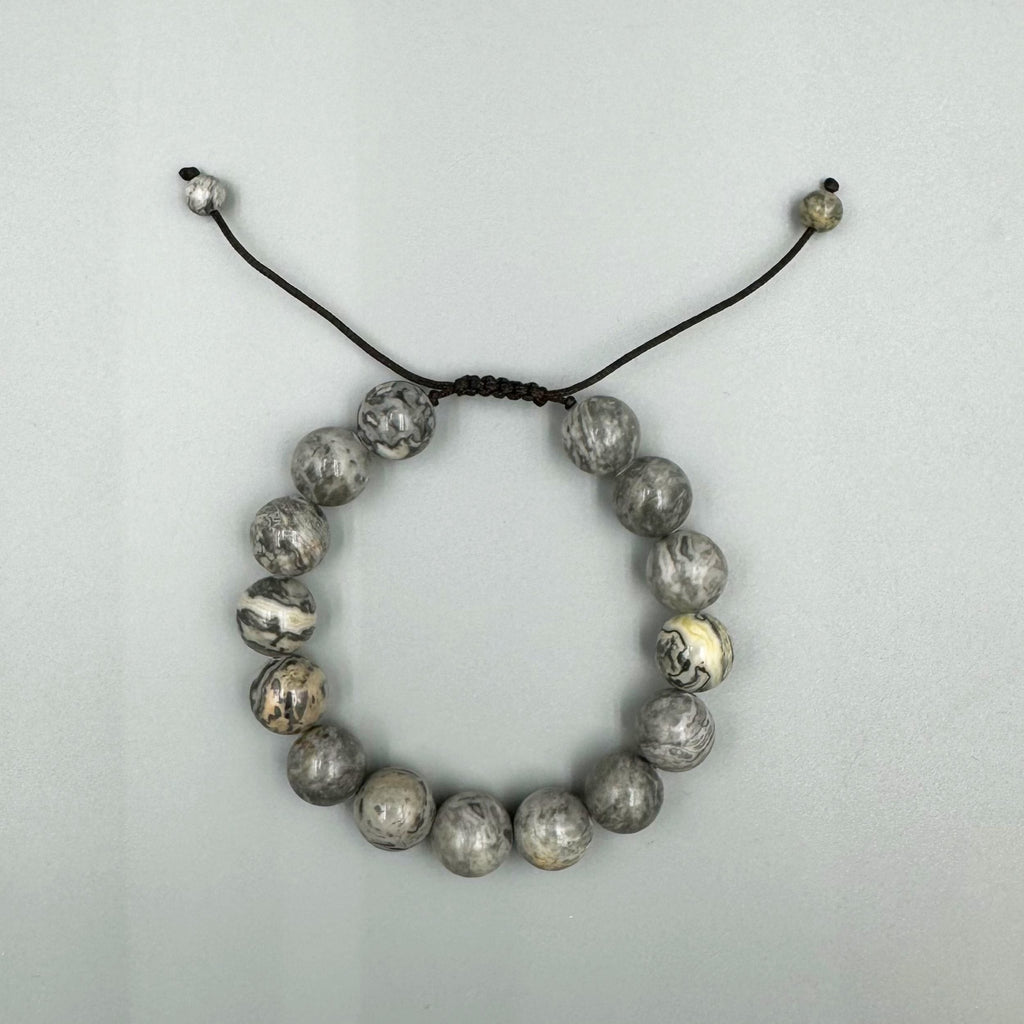 Atlas Jasper Stone Braided Bracelet B4129-12MM