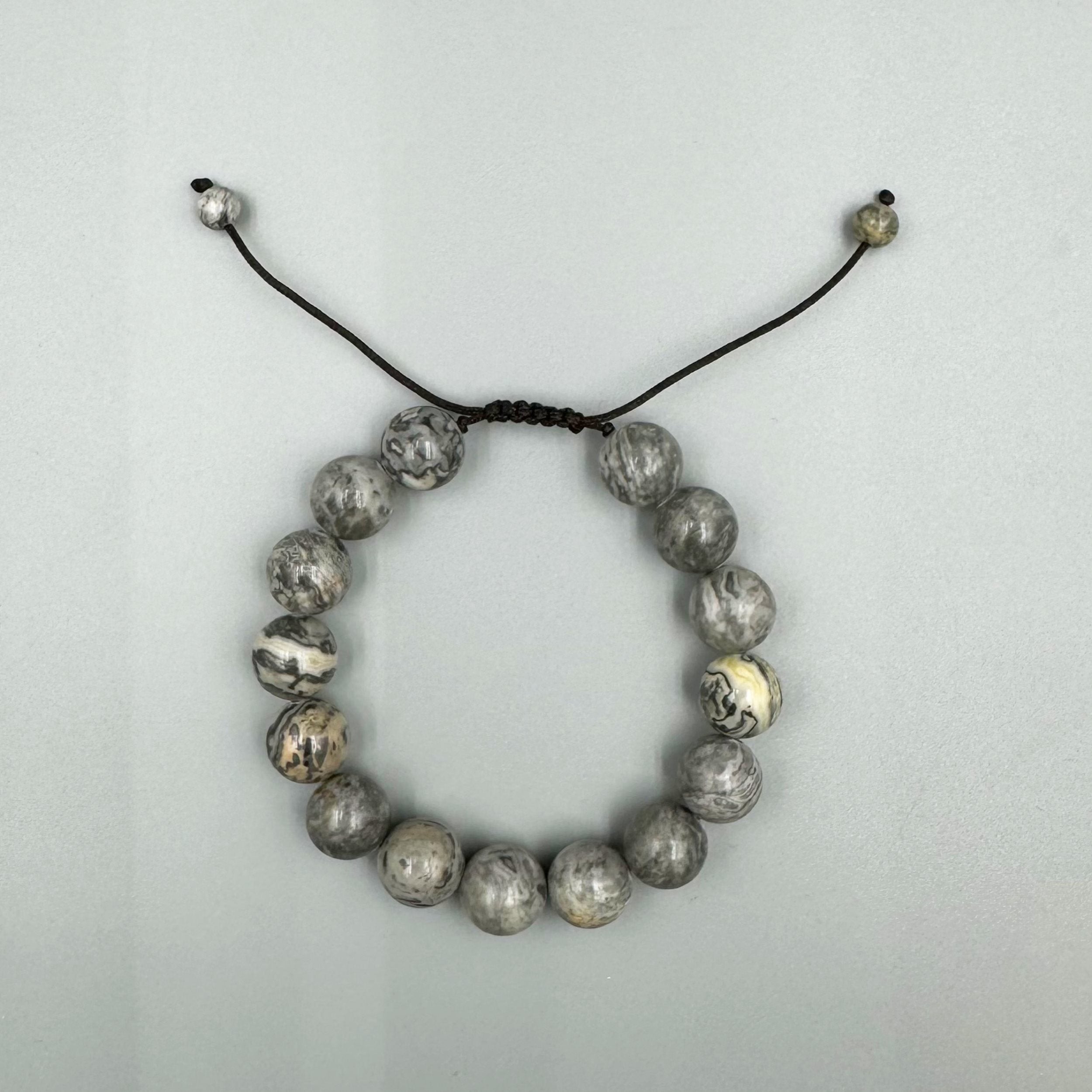 Atlas Jasper Stone Braided Bracelet B4129-12MM