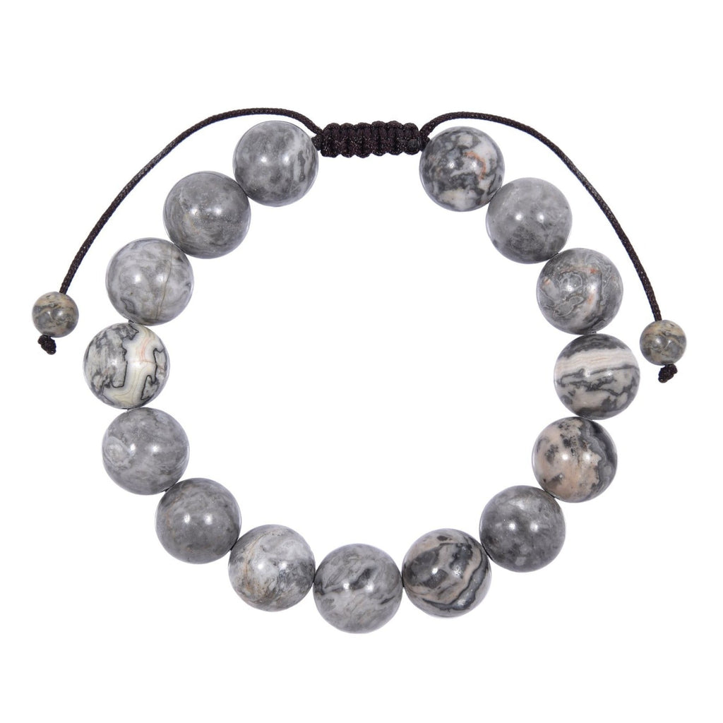 Atlas Jasper Stone Braided Bracelet B4129-12MM