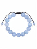 Blue Aquamarine Braided Shamballa Bracelet B4130-12MM