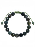 Moss Agate Stone Braided Bracelet B4131-10MM