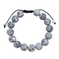 Matte Atlas Jasper Braided Shamballa Bracelet  B4148-12MM