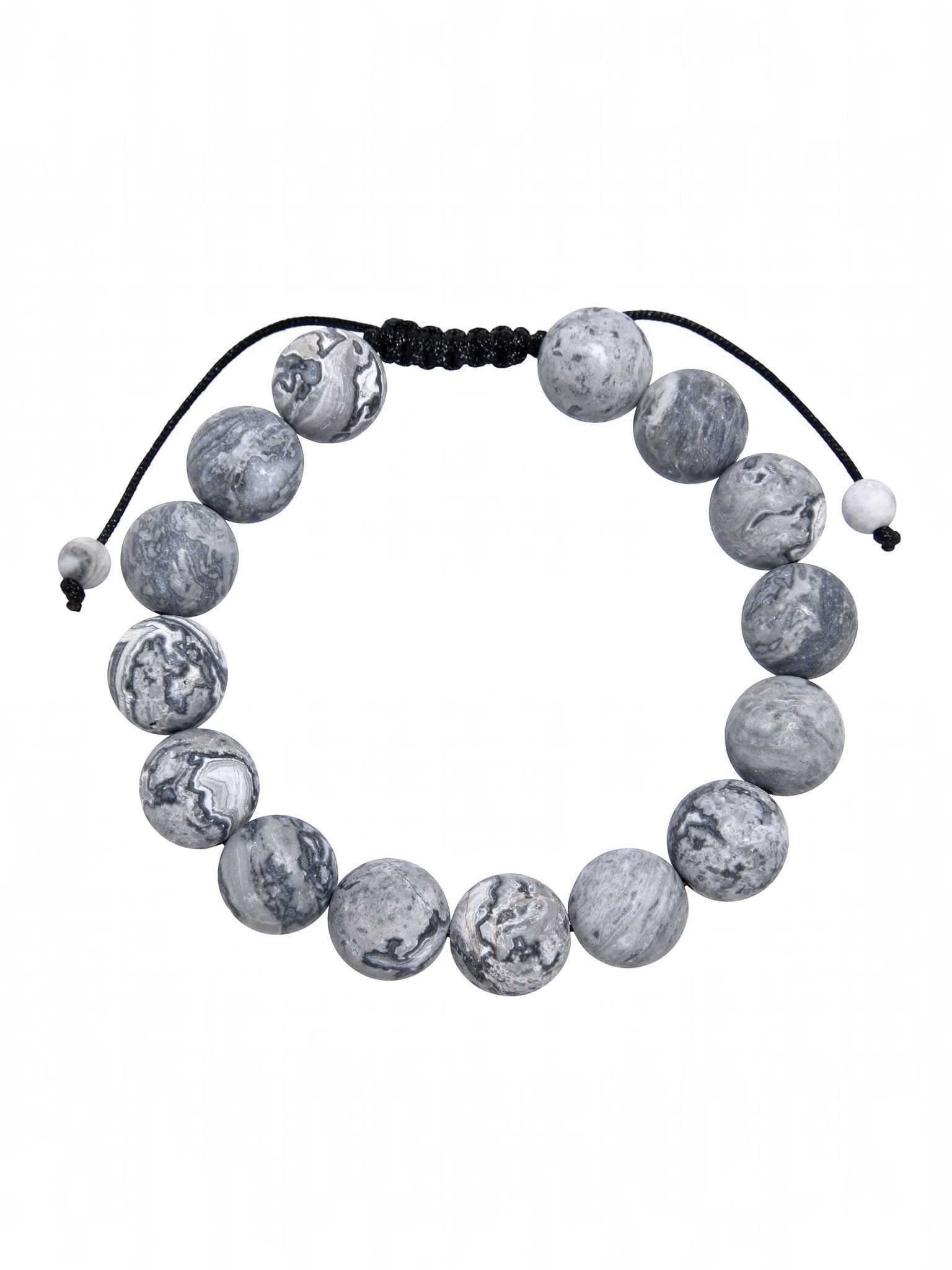 Matte Atlas Jasper Braided Shamballa Bracelet  B4148-12MM