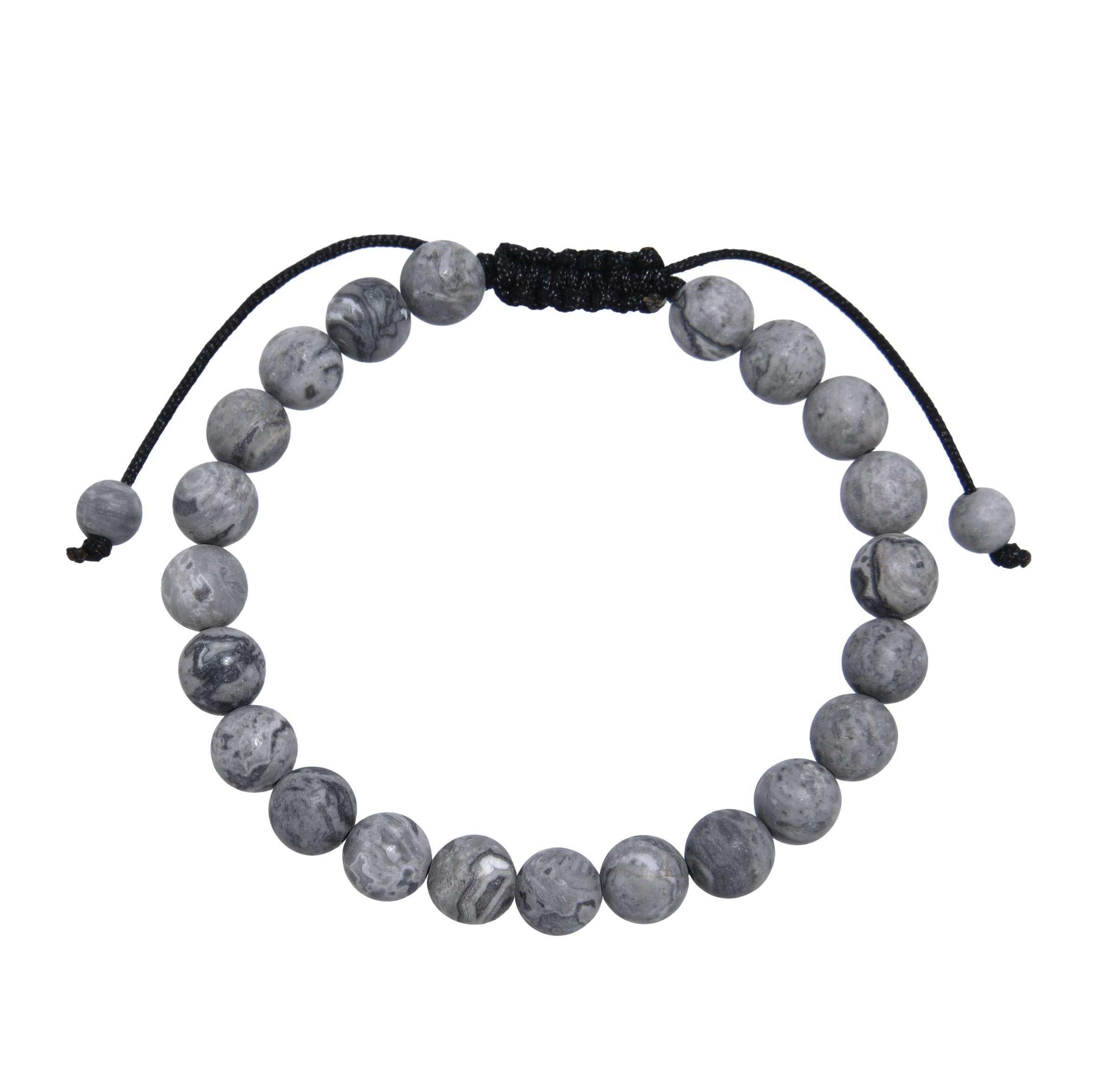 Matte Atlas Jasper Braided Shamballa Bracelet  B4148-8MM
