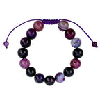 Purple Agate Stone Braided Bracelet B4149-12MM