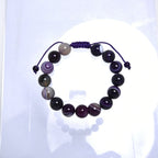 Purple Agate Stone Braided Bracelet B4149-12MM