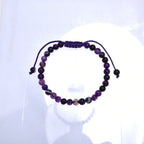 Purple Agate Stone Braided Bracelet B4149-12MM