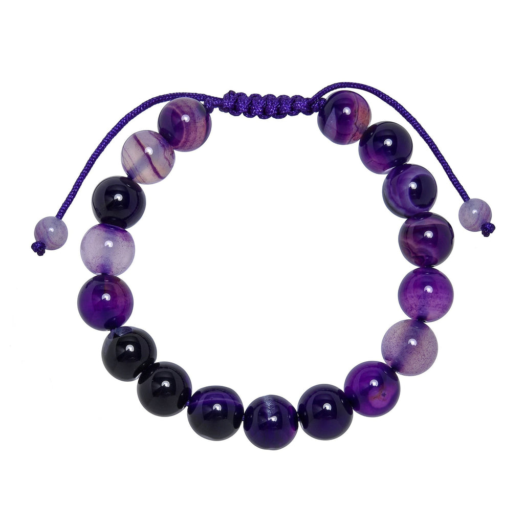 Purple Agate Stone Braided Bracelet B4149-12MM